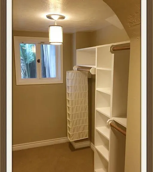 Huge walk-in closet large enough for a nursery