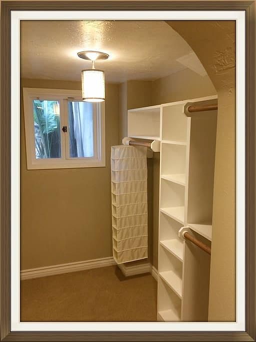 Huge walk-in closet large enough for a nursery