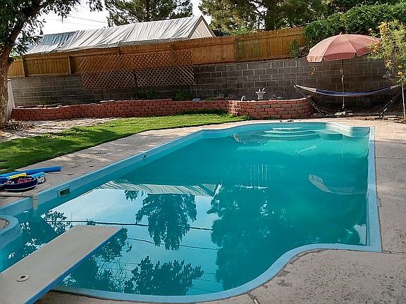 Backyard with inground pool