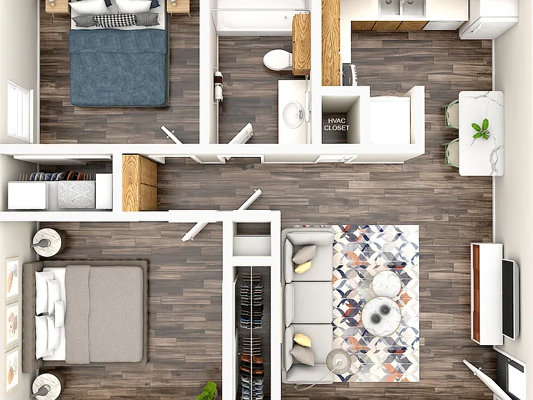 2Bed 3D Floor Plan 2Bed 3D Floor Plan