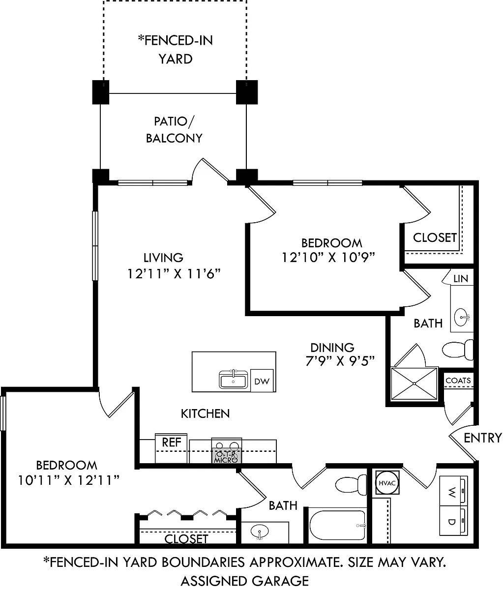 Floor plan Lockhart with Assigned Garage and Yard