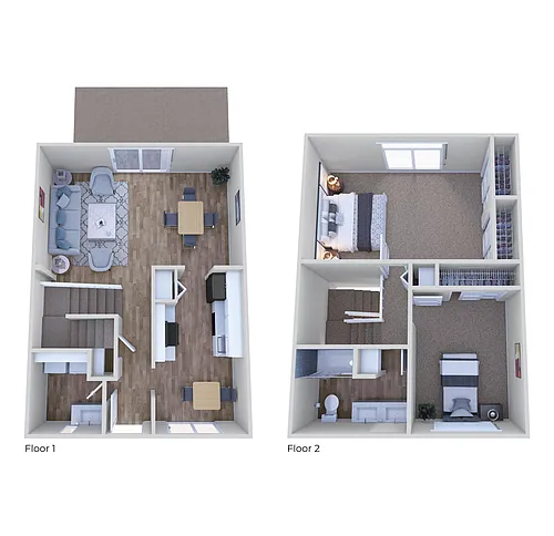 Floor plan 2 Bed 1 Bath - TH