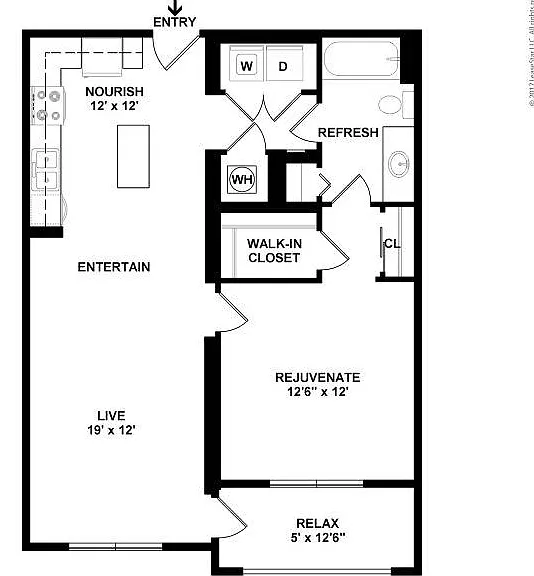 Westshore - 1B1B - 778 SF - Empire - 2D Floorplan Westshore - 1B1B - 778 SF - Empire - 2D Floorplan