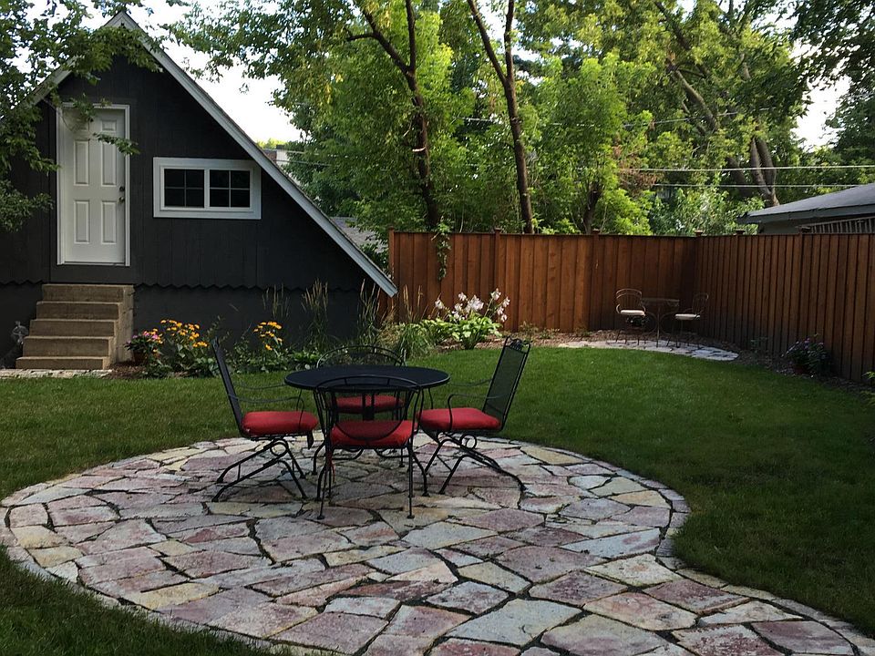Gorgeous Backyard Patio with View of Garage entrance
