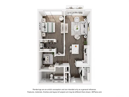 Floor plan 1 BEDROOM+DEN-5