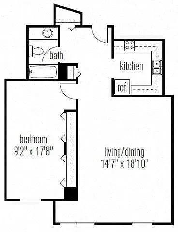 Floor plan One Bedroom One Bathroom
