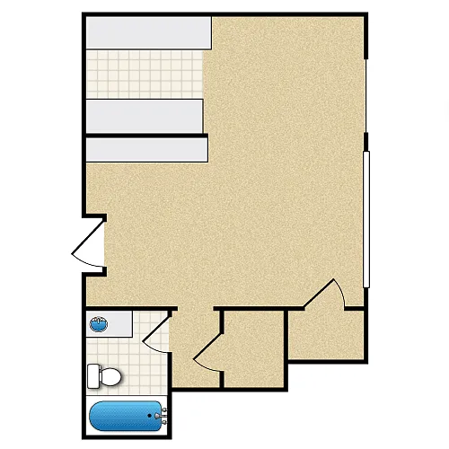 Floor plan SINGLE 1BA - FLOOR PLAN A - 972 HILGARD