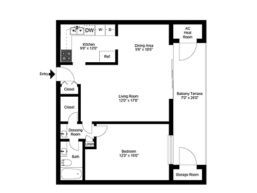 Floor plan One Bedroom