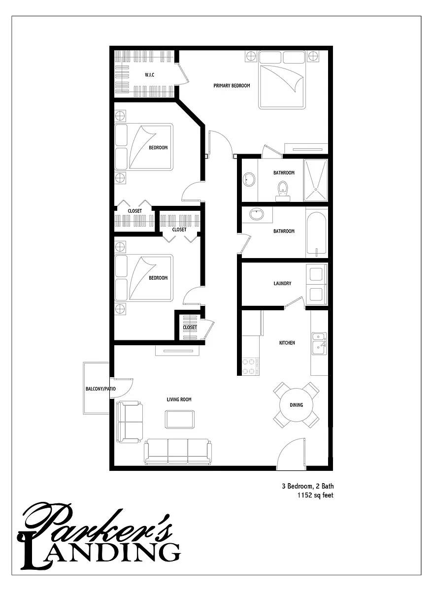 Floor plan 3 Bed 2 Bath