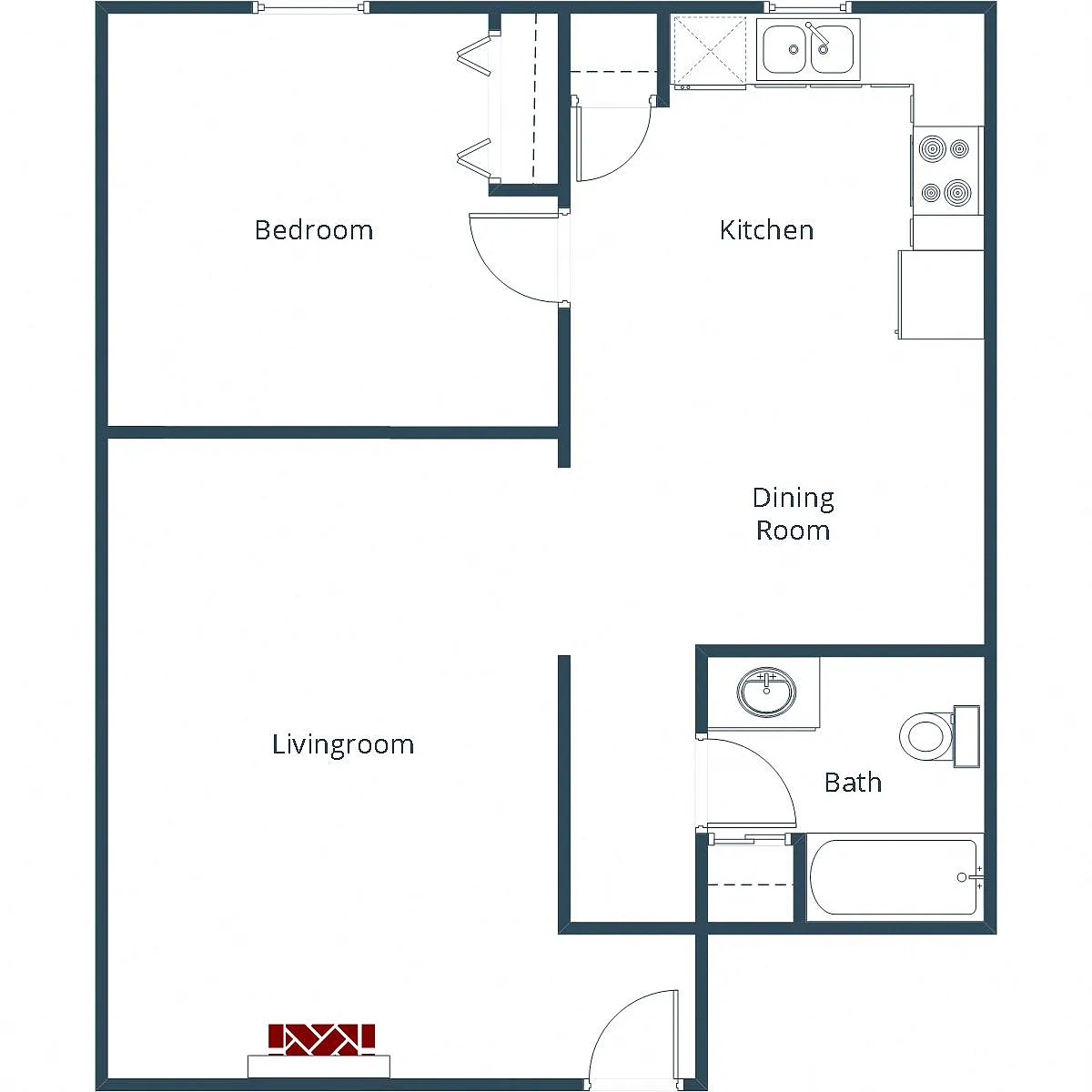 Floor plan One Bedroom 11A