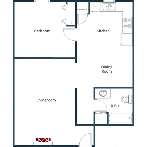Floor plan One Bedroom 11A