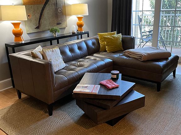 Living room with view of balcony