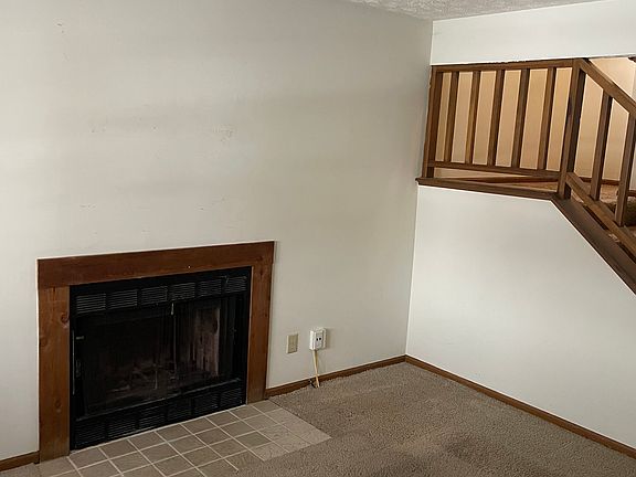 family room with fireplace