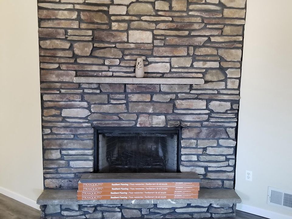 stone fireplace