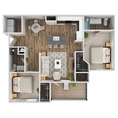 Floor plan 2 Bed 2 Bath
