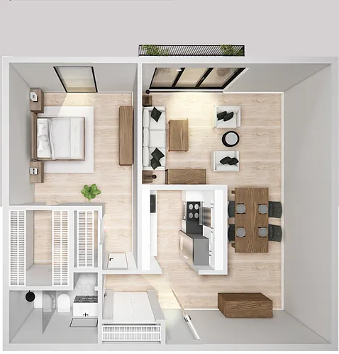 Floor plan Lrge One Bedroom