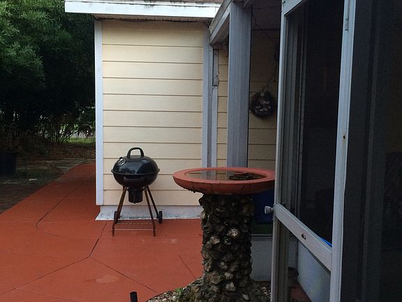 Big porch and bird bath
