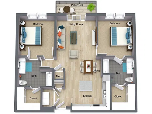 Floor plan 2X2 L