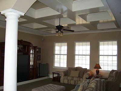 Coffered ceilingin living room