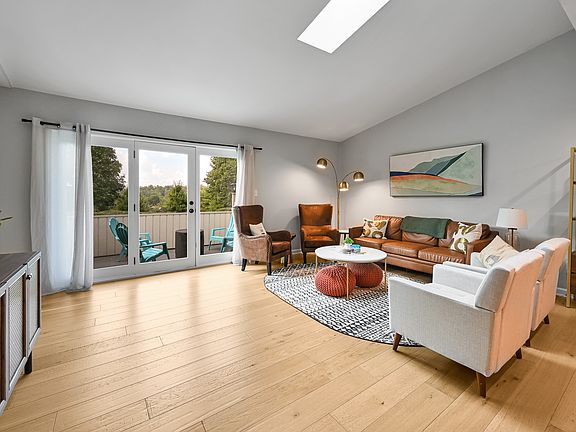 Family room with doors to front porch
