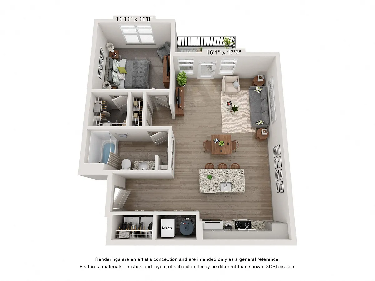 Floor plan 1 Bed 1 Bath