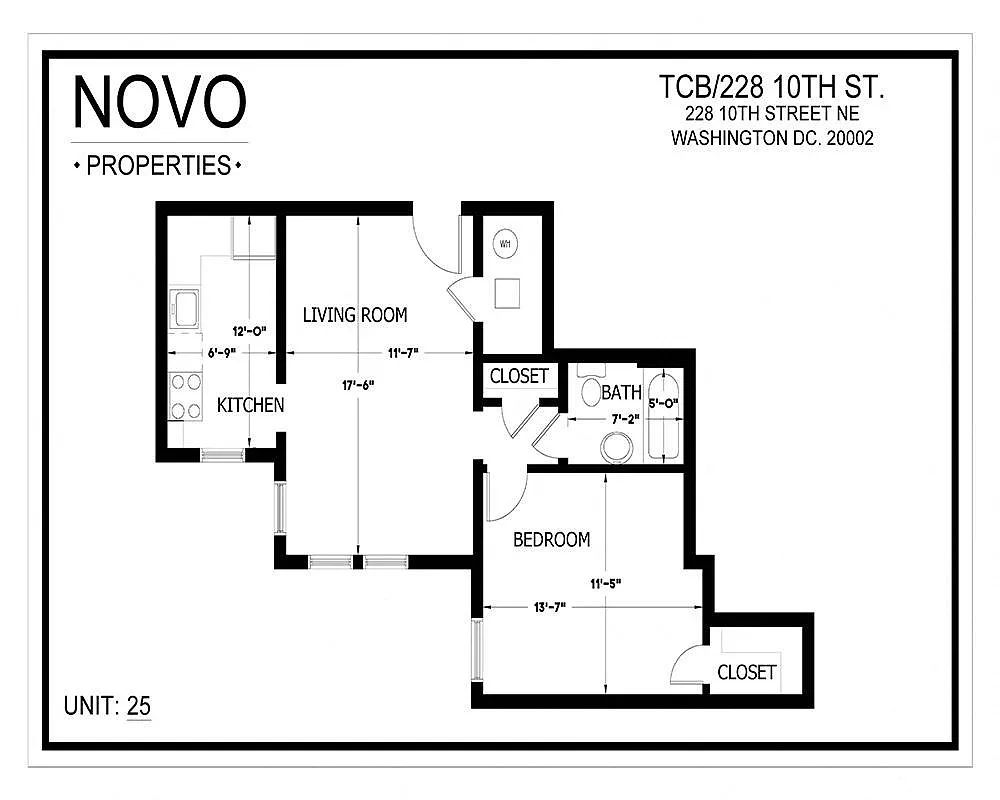 Floor plan Standard 1Bedroom/1Bath