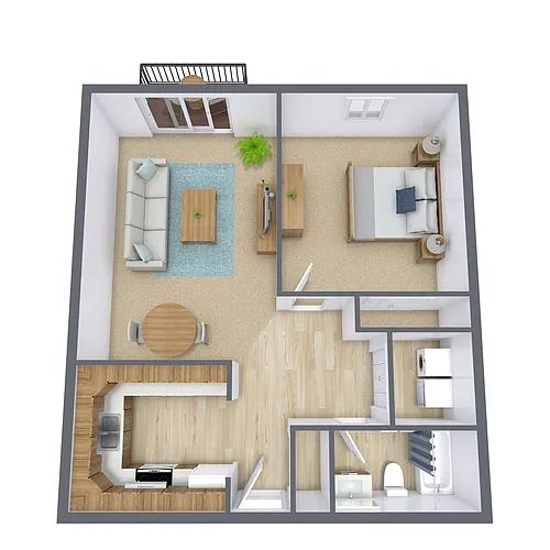 Floor plan One Bedroom 11B