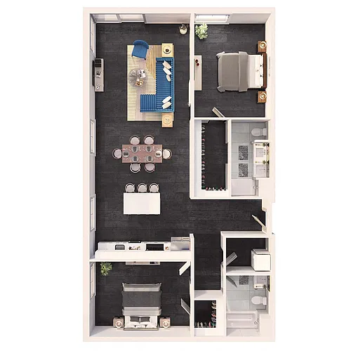 Floor plan 2 Bedroom Diamond