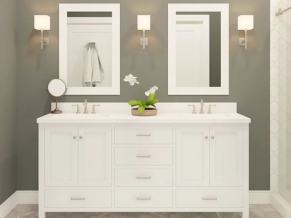 Primary bath with freestanding vanity-Artist Rendering