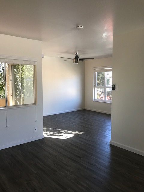 View from front door,. Dining area, Large deck through sliding glass door on left.