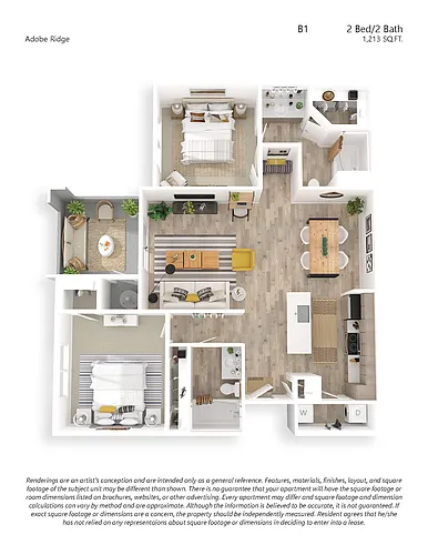 Floor plan B1 2X2