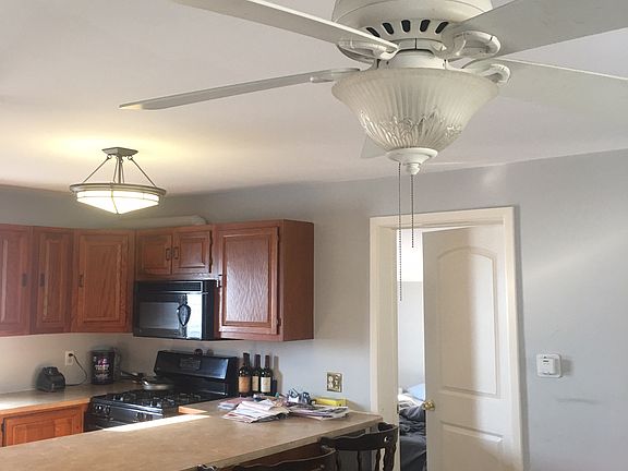 Ceiling fan and eat-at counter