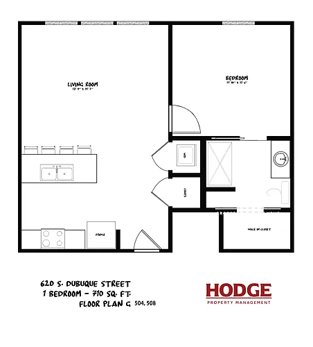 Floor plan One bedroom - Plan G