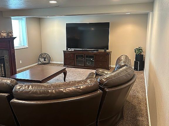 Family room in basement
