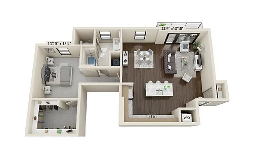Floor plan 1 bedroom 1 bath