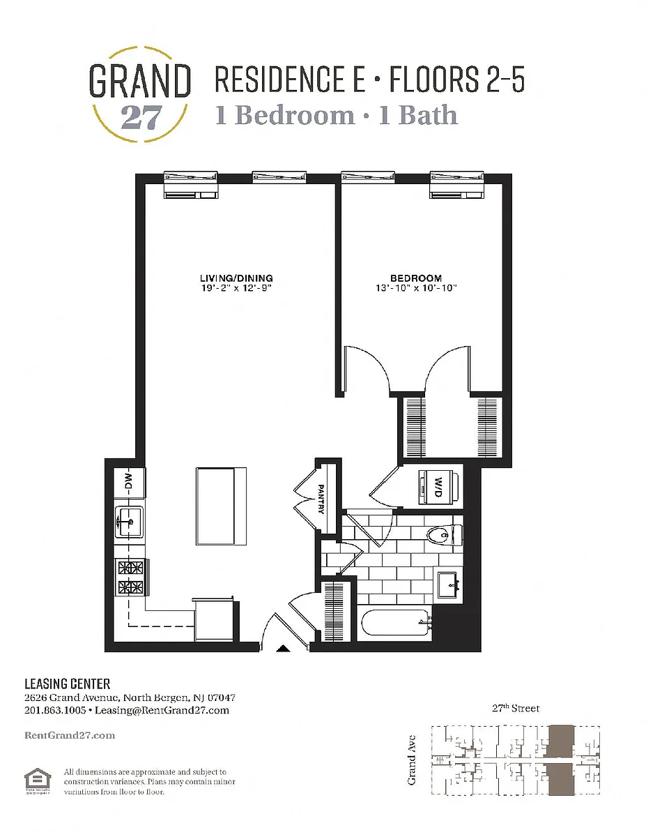 Floor plan 1 Bedroom 1 Bathroom E