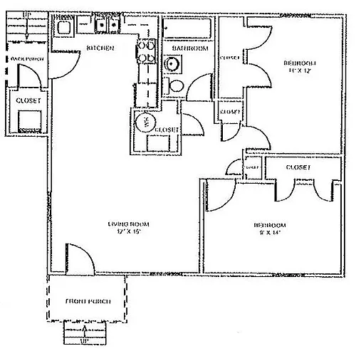 Floor plan 2-BD Floor Plan