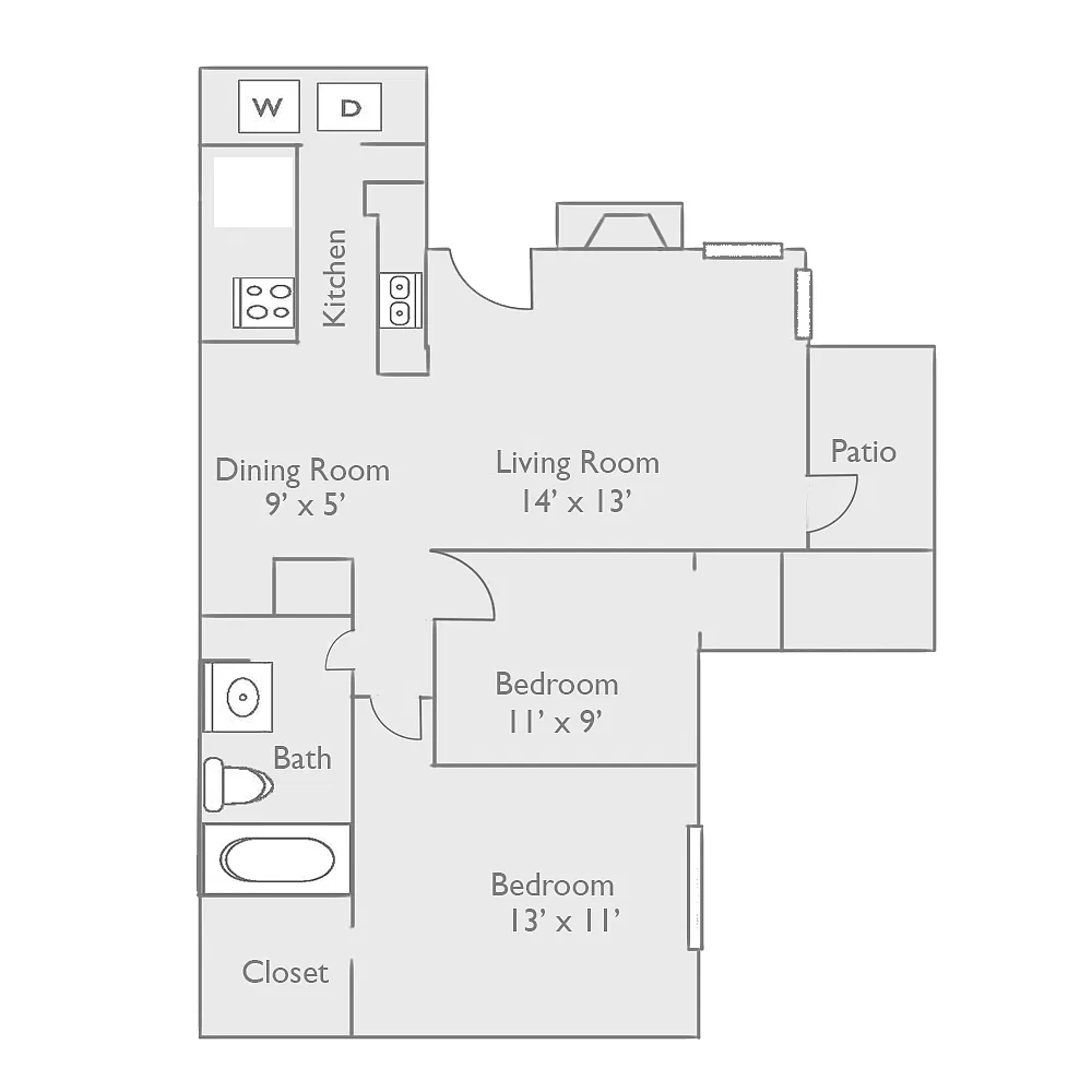 Floor plan 2x1 - The Post Oak B1U
