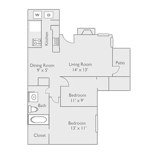 Floor plan 2x1 - The Post Oak B1