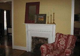 Living room with fireplace