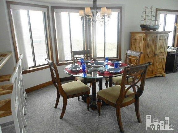 Dining area with bay window ocean views!