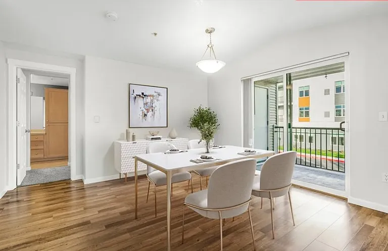 Dining area to porch and master bedroom