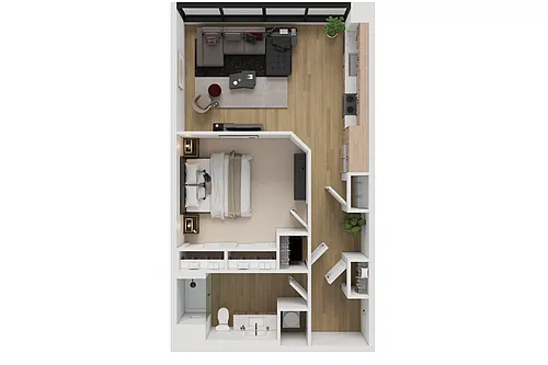 Floor plan 1 Bedroom Apartment