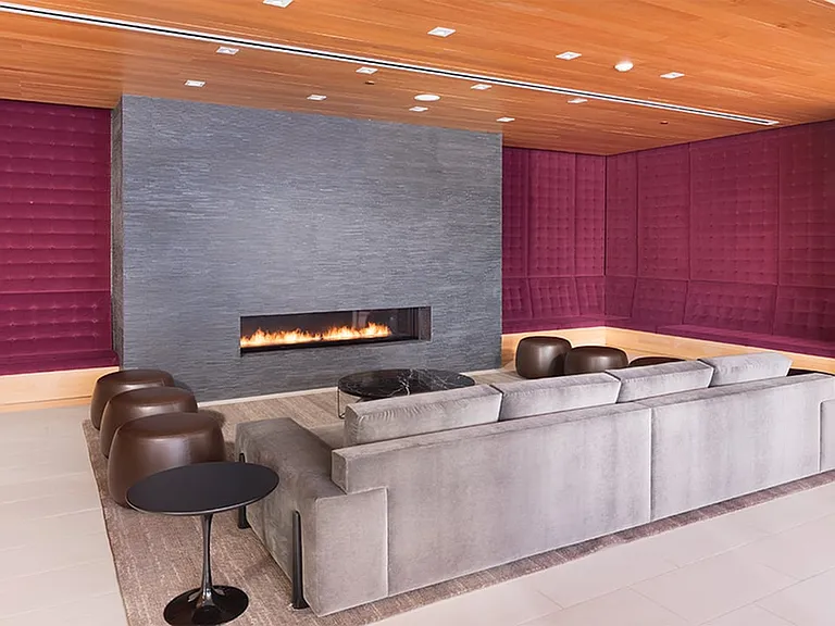 Modern ambiance featuring velvet wrap around seating