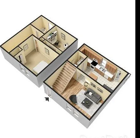 Two Bedroom One Bath with washer dryer connections, 1050 Square Feet Two Bedroom One Bath with washer dryer connections, 1050 Square Feet