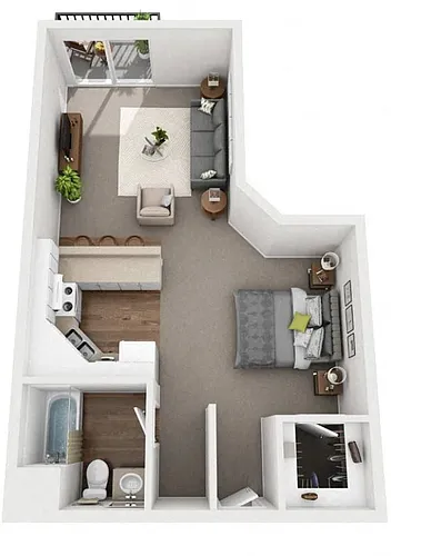 Floor plan Studio 1 Bathroom