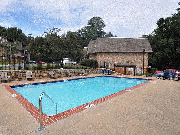 Pool area in the center of the property