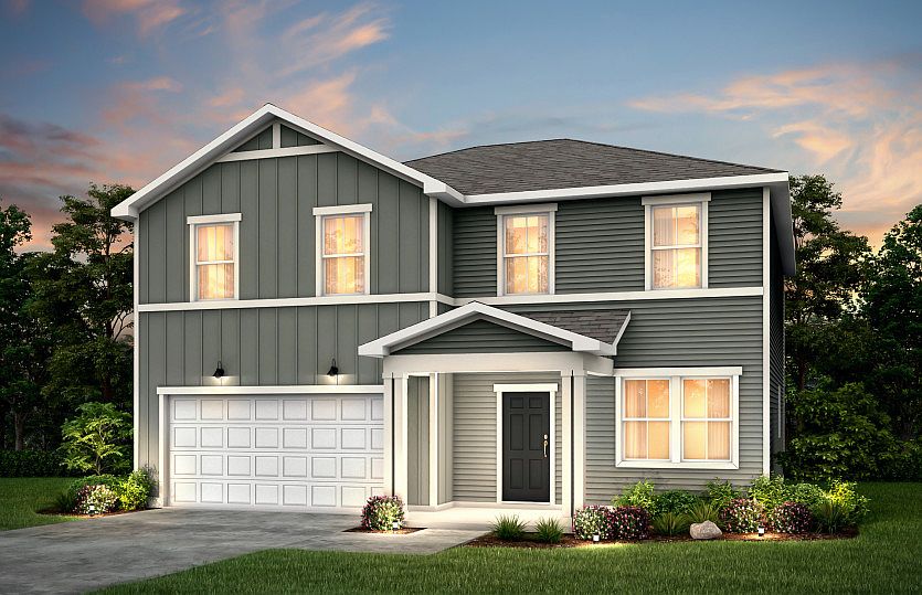 Whimbrel Exterior TD105 with a Clopay pinch-resistant steel gallery garage door. - Representation