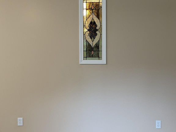 Stained window in living area