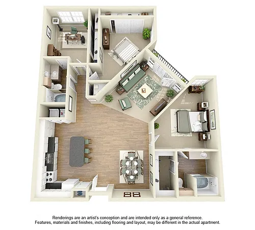 Floor plan C2 3 Bedroom 2 Bath